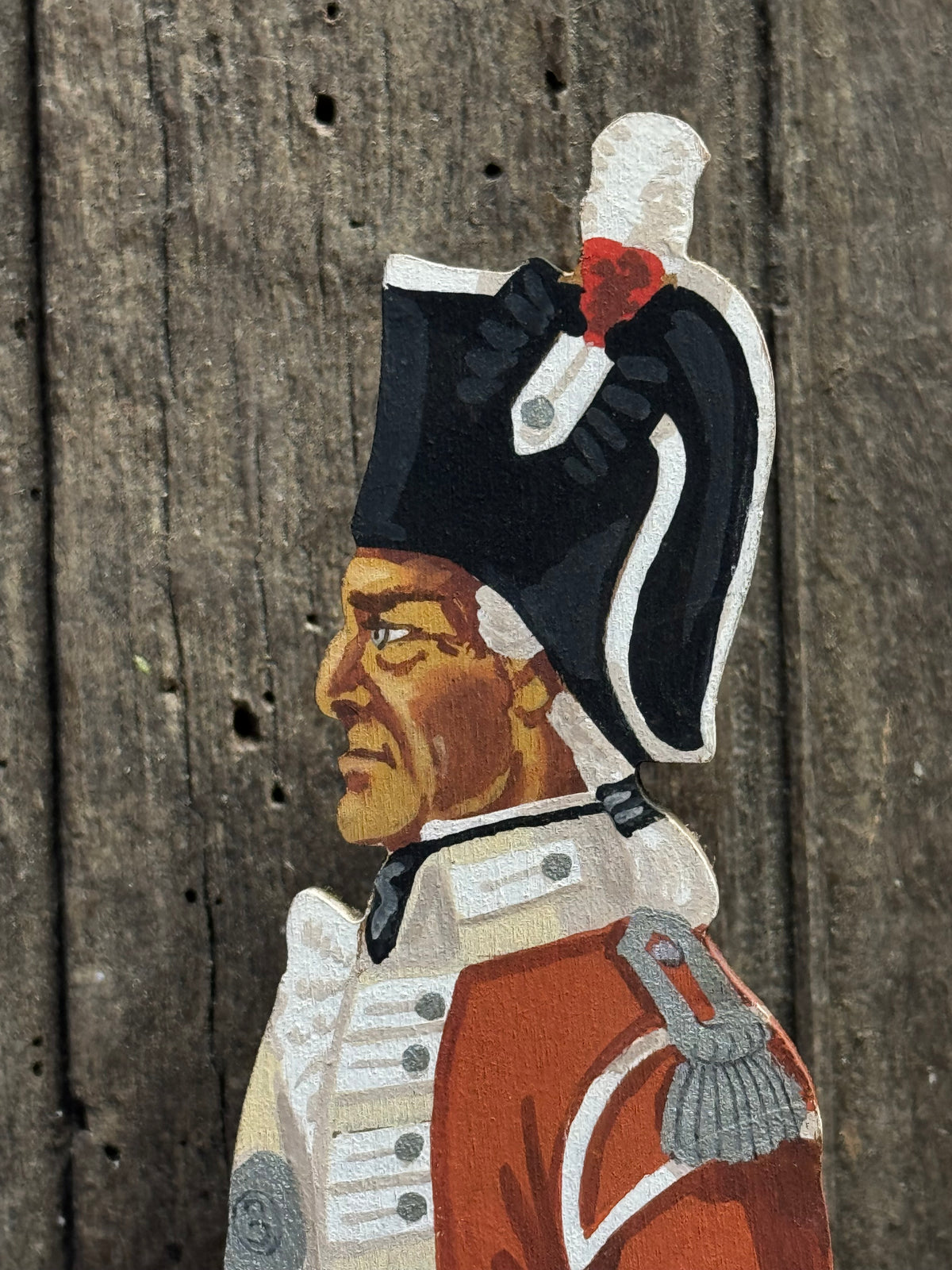 A group of five wooden painted soldiers The Buffs by Lt E.V Howell c. 1929