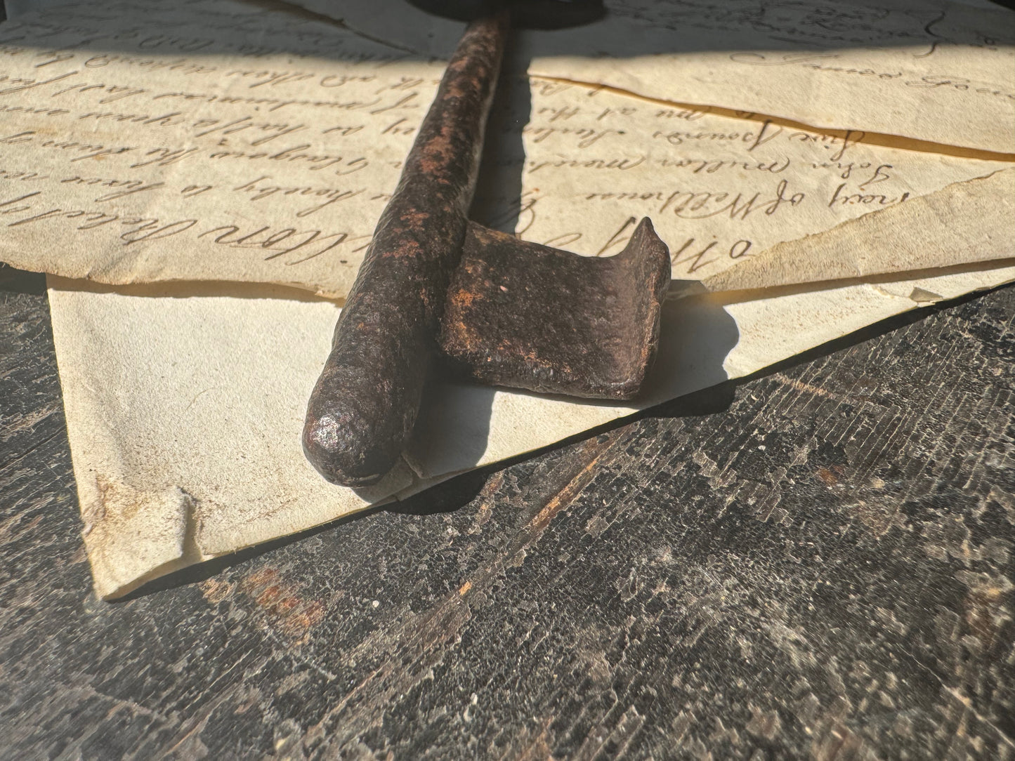 18th century hand forged iron key