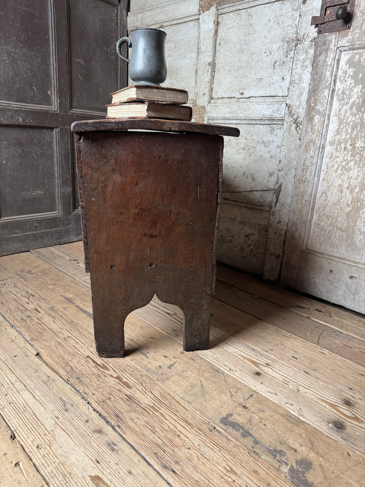 A small 17th century boarded chest
