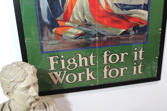 Large British First World War poster 'It’s Our Flag Fight for it Work for it'