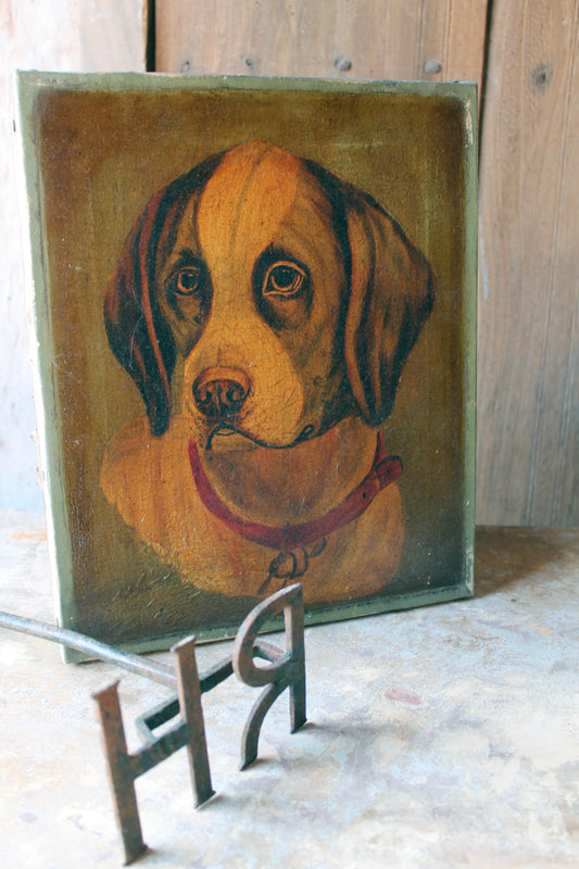 19th c naive study of a hound