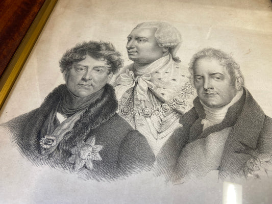 Unusual early 19th century stipple engraving, the Three Kings, possibly a proof