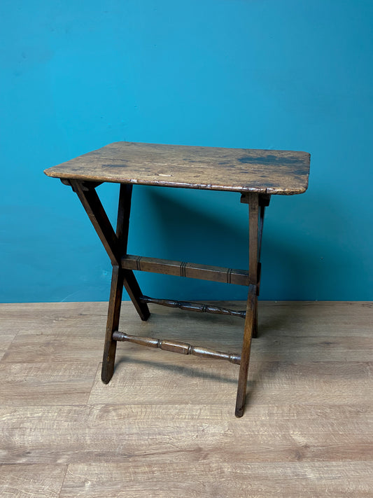 19th century x framed primitive tavern table