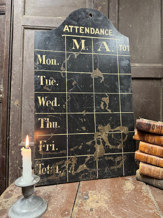 Victorian school record of attendance board