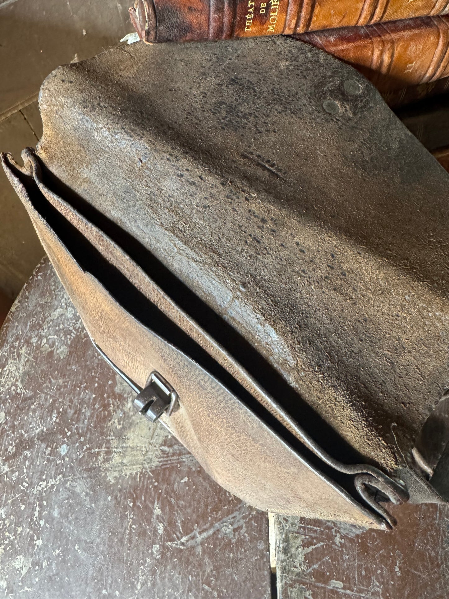 A pair of early 20th century leather despatch-type shoulder bags with original straps