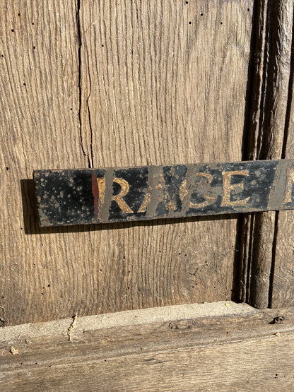 Early 20th century tole sign "Race Number"