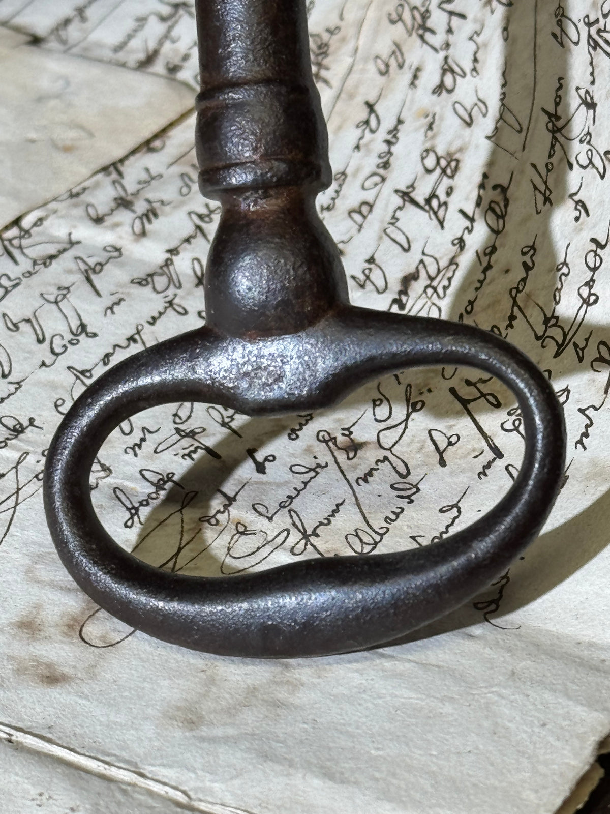 A large early 19th century iron  key