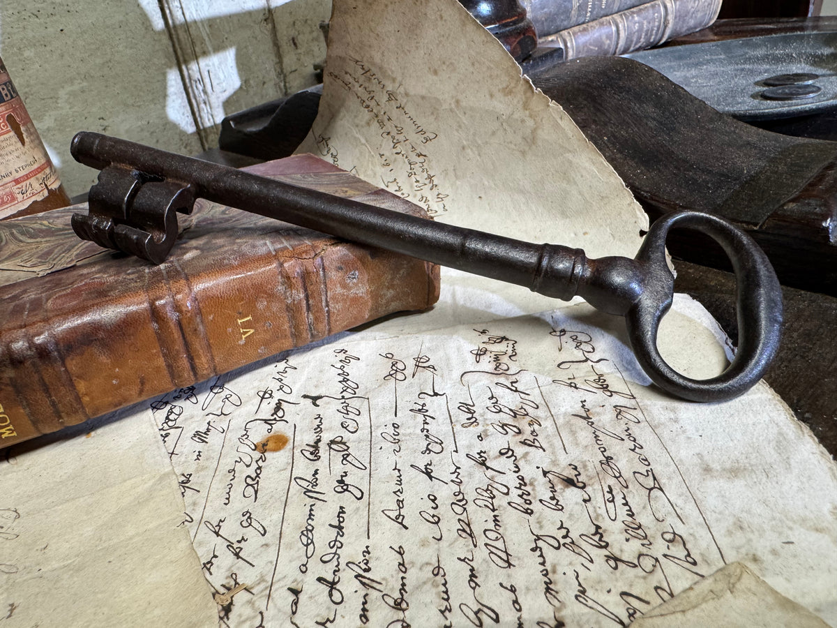 A large early 19th century iron  key