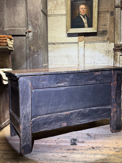 A 17th century Ottery St. Mary, Exeter joined oak chest highly likely from the same workshop in which Thomas Dennis apprenticed, 1687