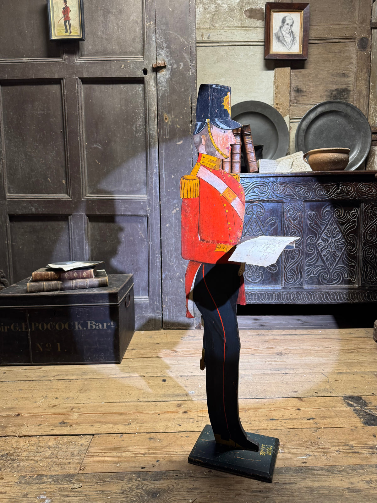Early 20th century dumb waiter in the form of a British Soldier of the Crimean War