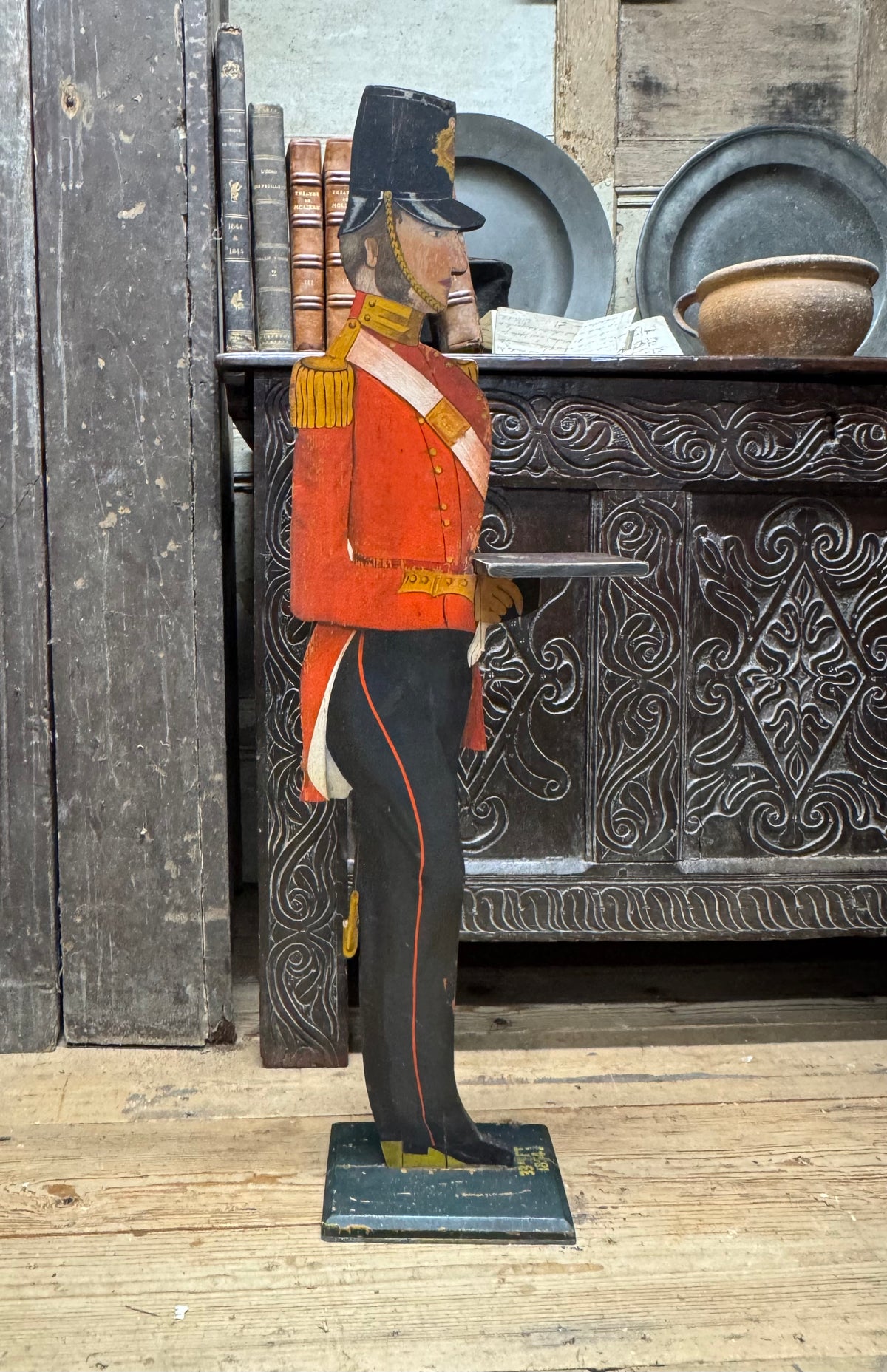 Early 20th century dumb waiter in the form of a British Soldier of the Crimean War