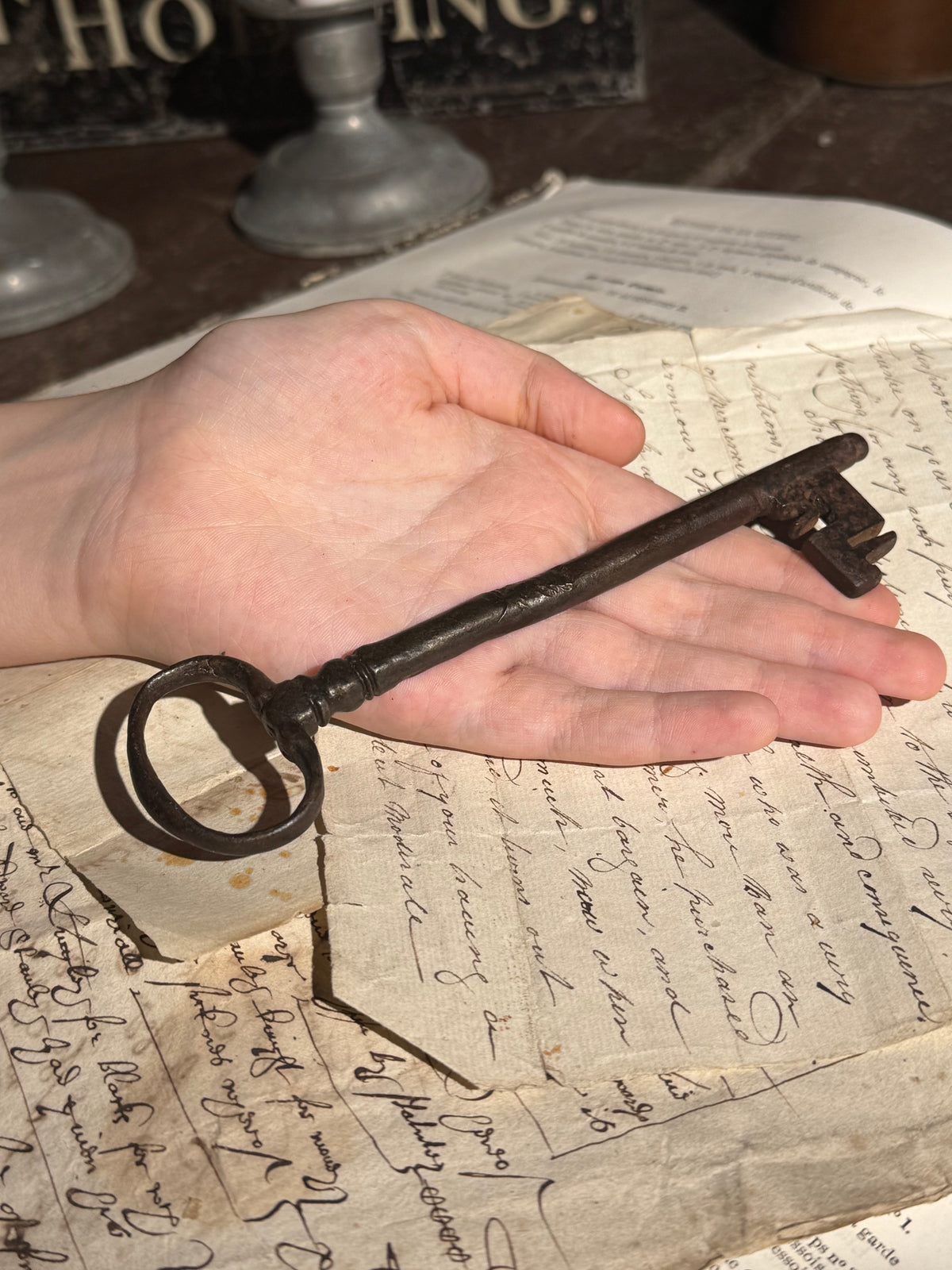A good sized iron key c. 1700