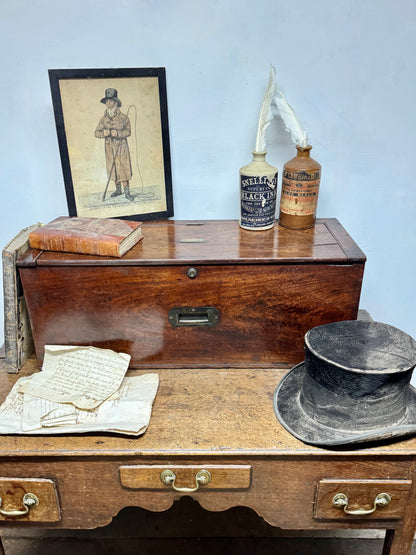 A rare early 19th century mahogany  travelling chest from a 'Phaeton' carriage of excellent colour.