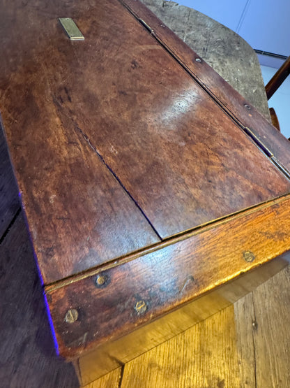 A rare early 19th century mahogany  travelling chest from a 'Phaeton' carriage of excellent colour.