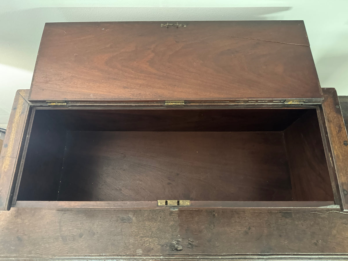 A rare early 19th century mahogany  travelling chest from a 'Phaeton' carriage of excellent colour.