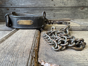 A rare early English 19th century dog collar and lead "Cosher" of the Revenue Police