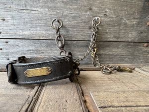 A rare early English 19th century dog collar and lead "Cosher" of the Revenue Police