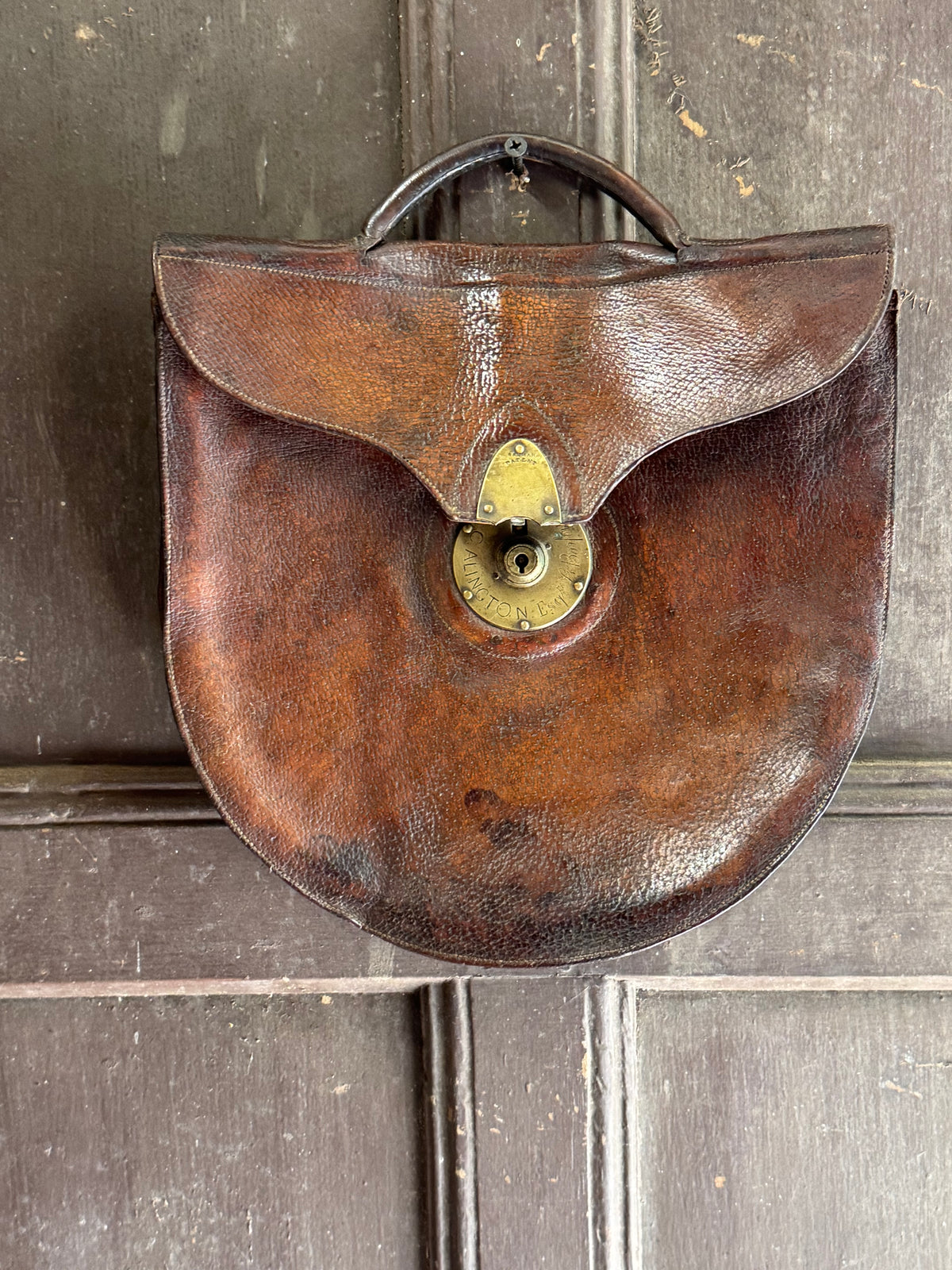 19th century leather case stamped C. Alington Little Barford - Headmaster of Eton College and Shrewsbury School