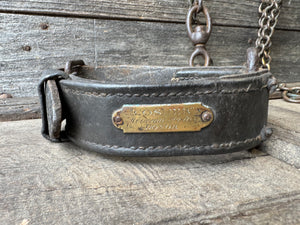 A rare early English 19th century dog collar and lead "Cosher" of the Revenue Police