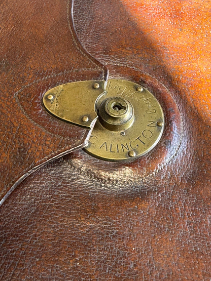 19th century leather case stamped C. Alington Little Barford - Headmaster of Eton College and Shrewsbury School