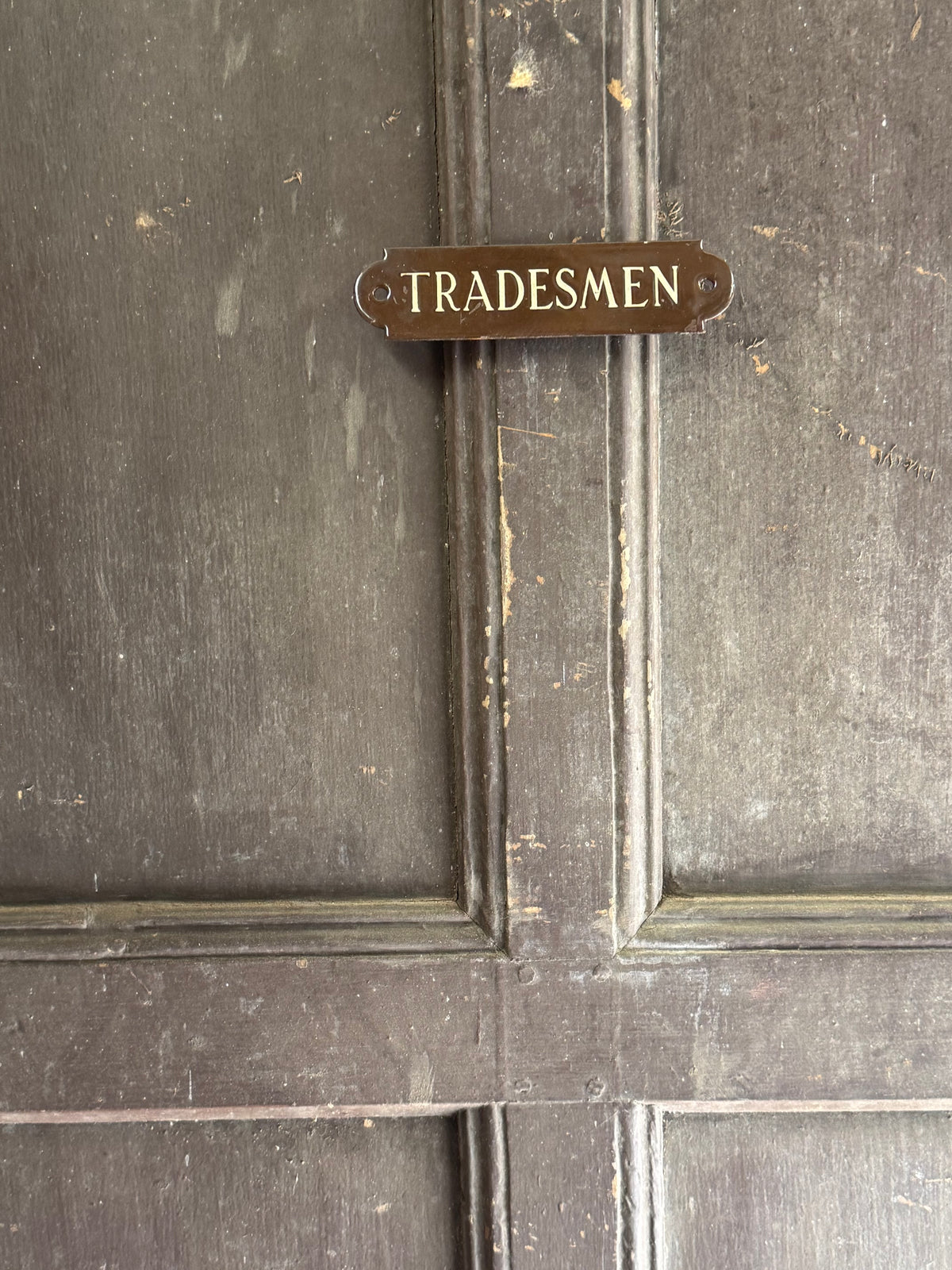 Small early 20th century enamel "Tradesmen" sign