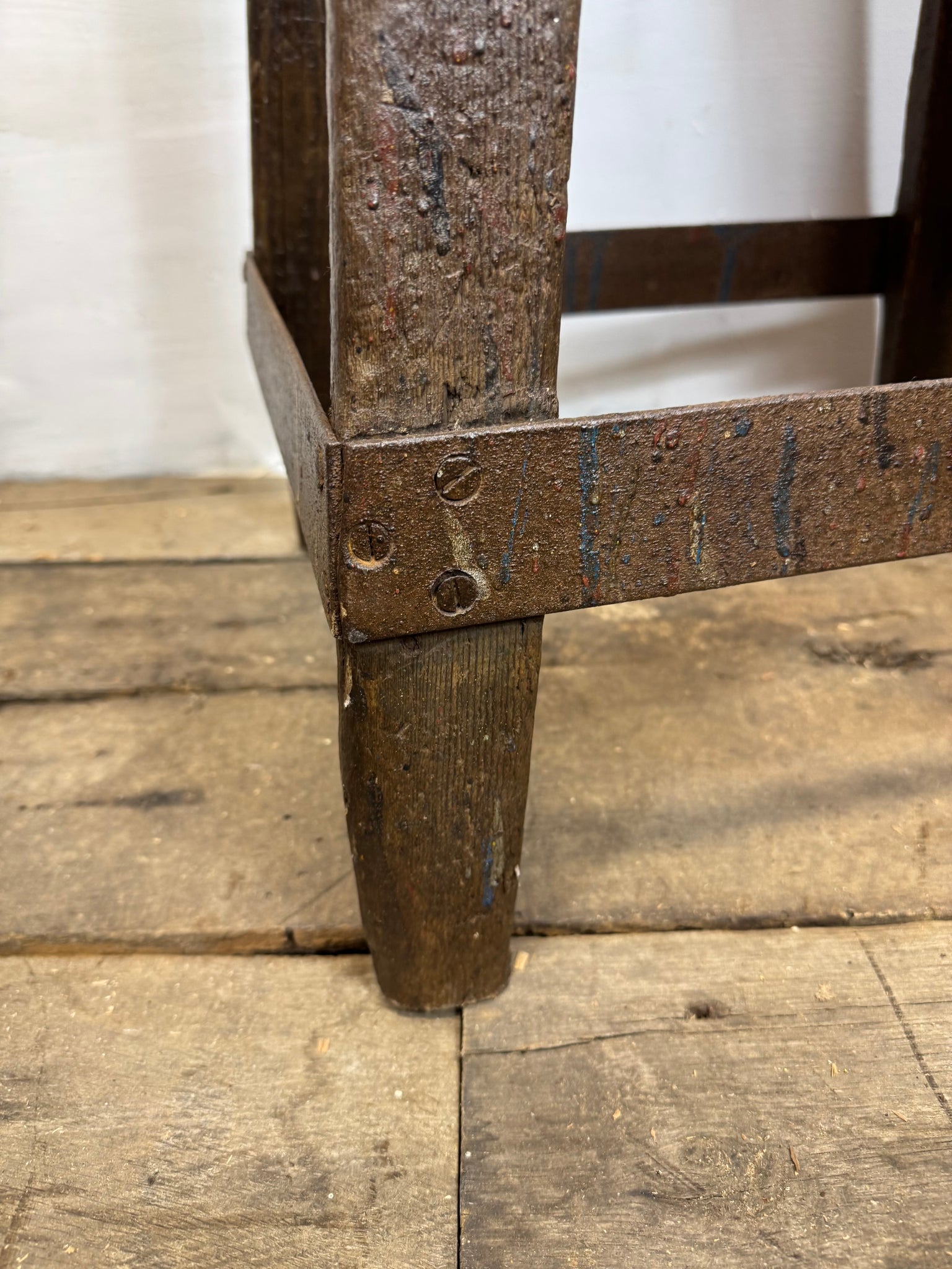 A good example of a primitive 19th century blacksmith's stool from the Cambridgeshire Fens