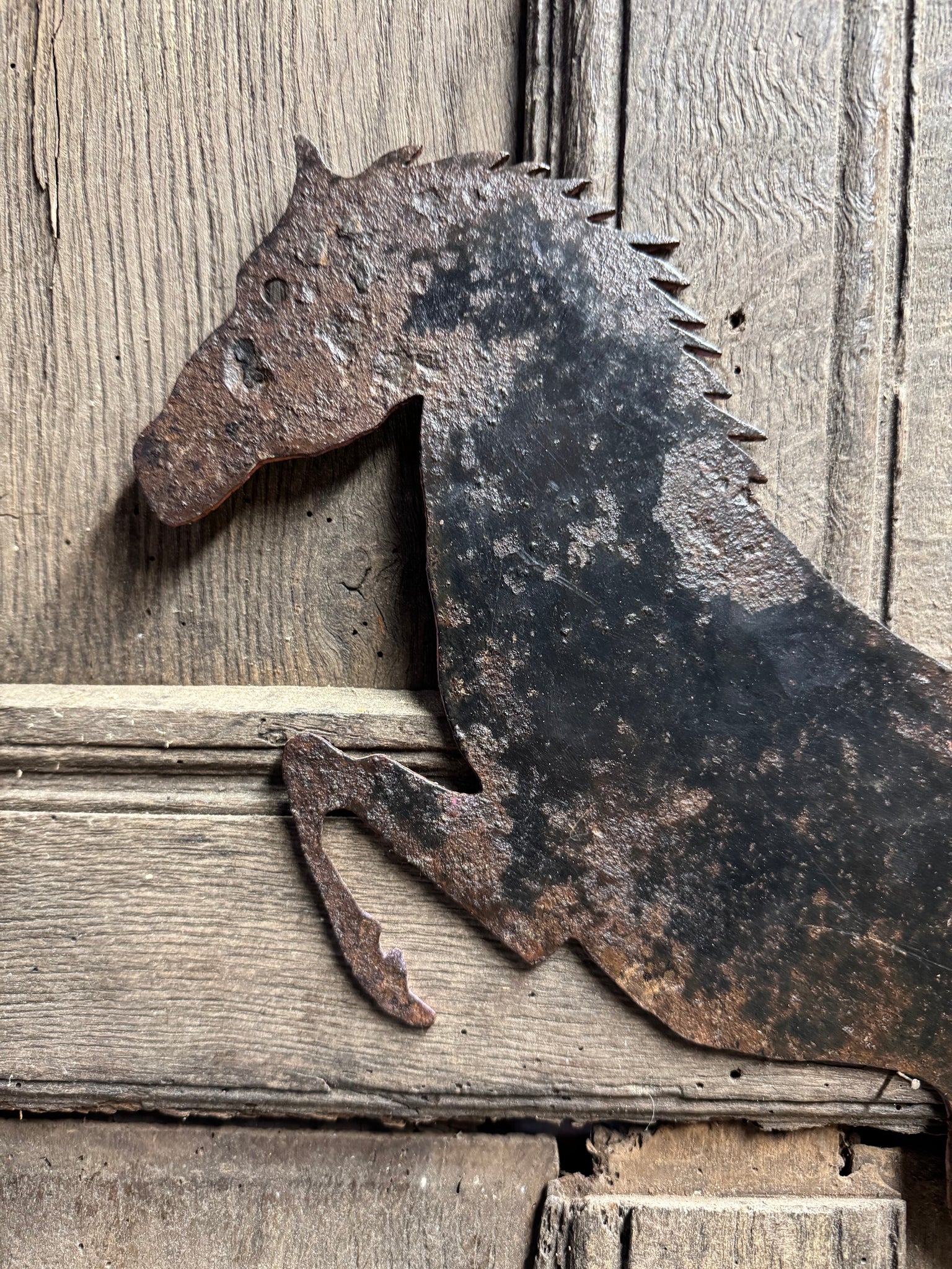 Early 20th century sheet metal galloping horse