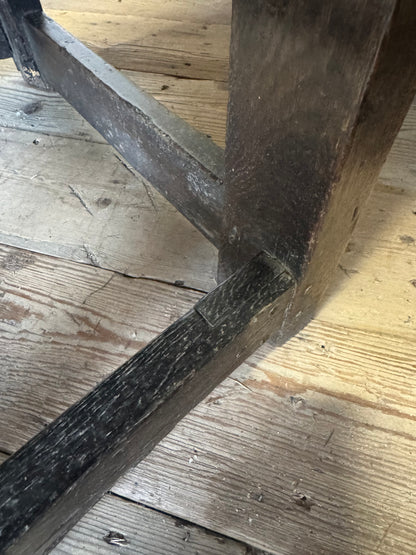A North country 17th century oak wainscot armchair of excellent colour