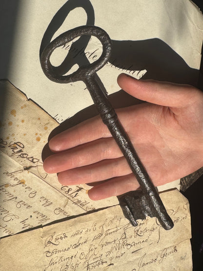 Large wrought iron 18th century key