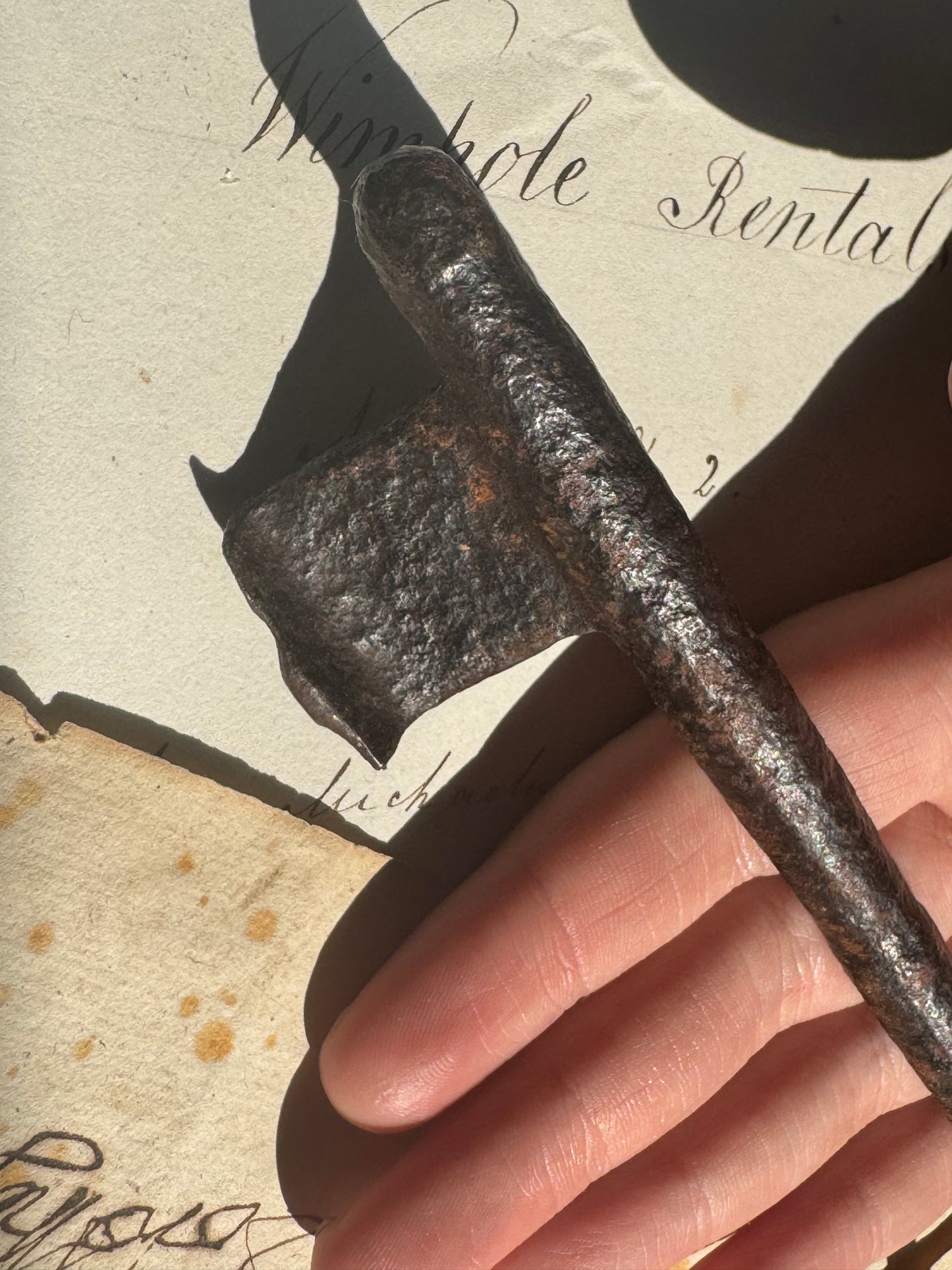 18th century hand forged iron key