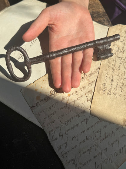 Large wrought iron 18th century key