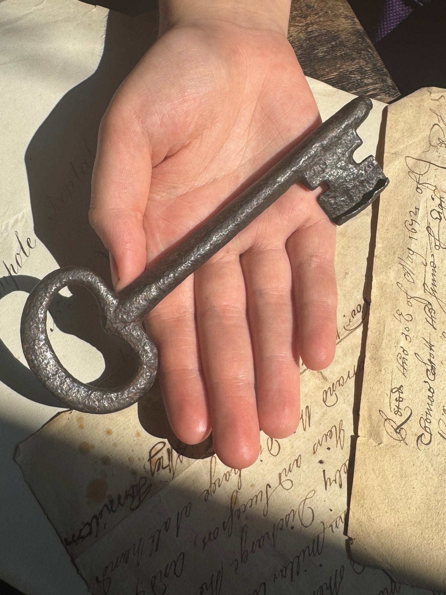 A substantial 17th century iron key