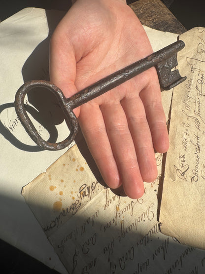 18th century hand forged iron  key
