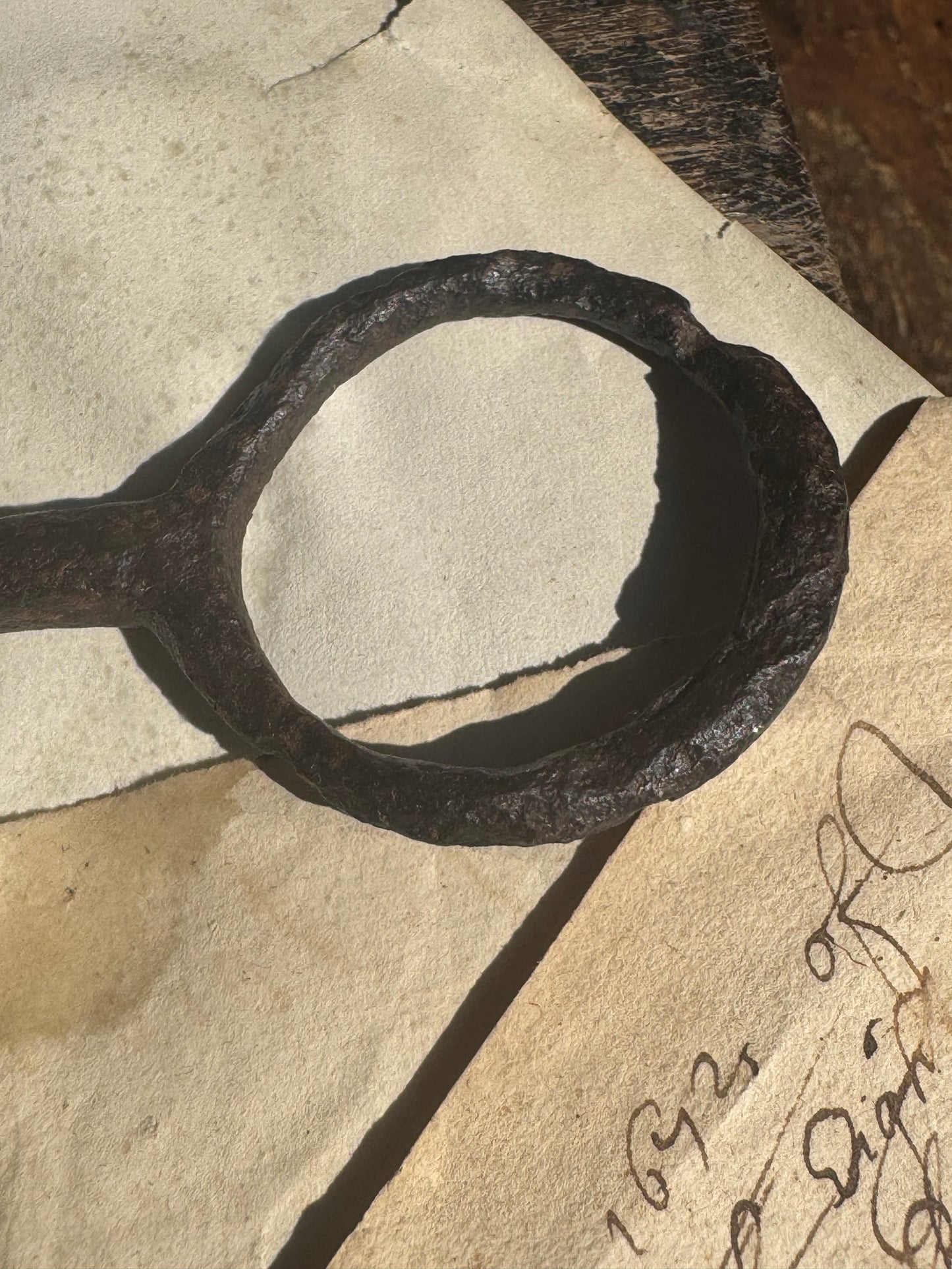 Large Wrought Iron Warded Key  13th / 14th century