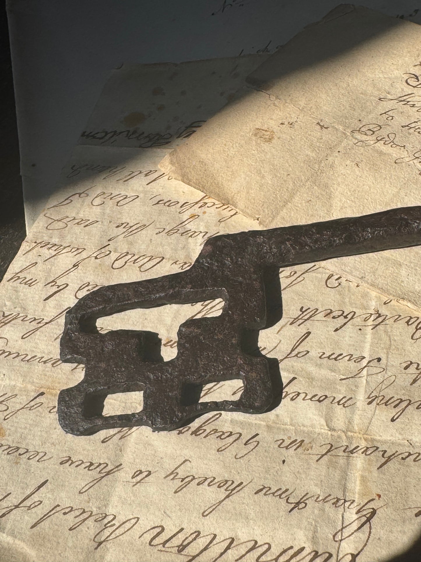 Large Wrought Iron Warded Key  13th / 14th century