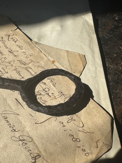 Large Wrought Iron Warded Key  13th / 14th century