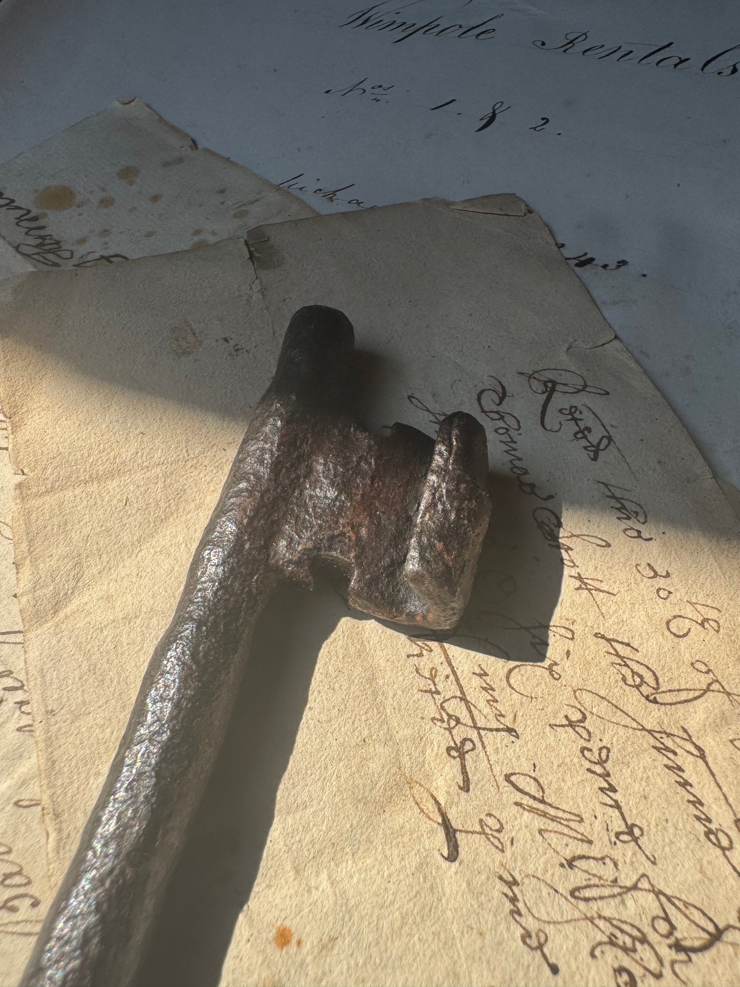 Large wrought iron 18th century key