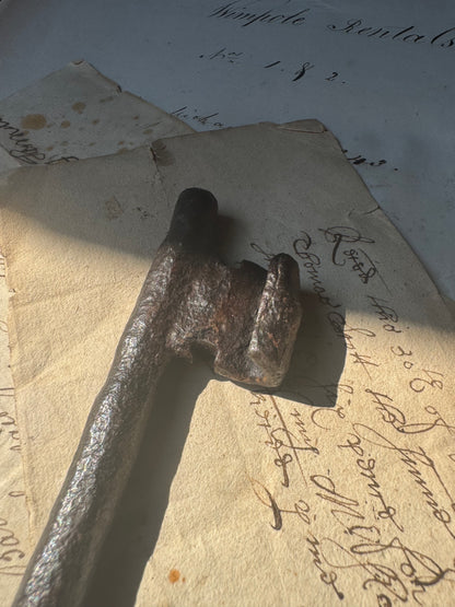 Large wrought iron 18th century key