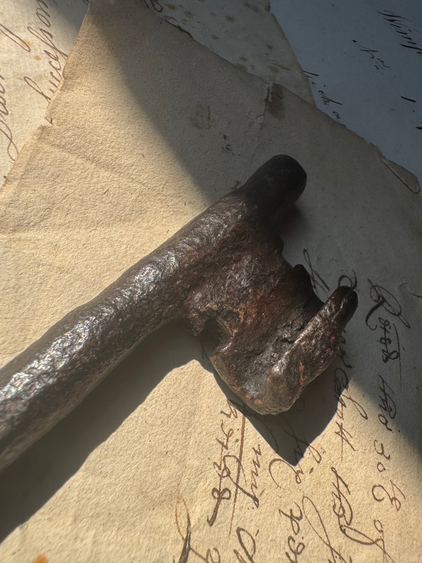 Large wrought iron 18th century key