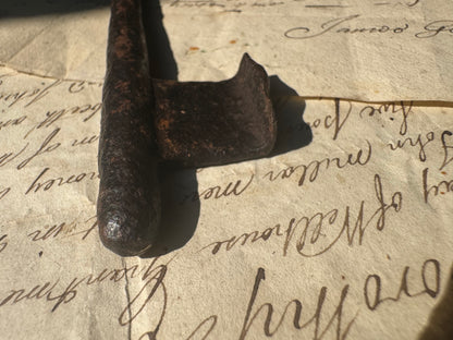 18th century hand forged iron key