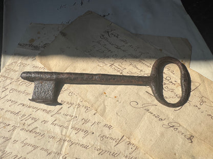 18th century hand forged iron key