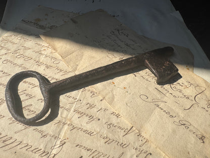 18th century hand forged iron key