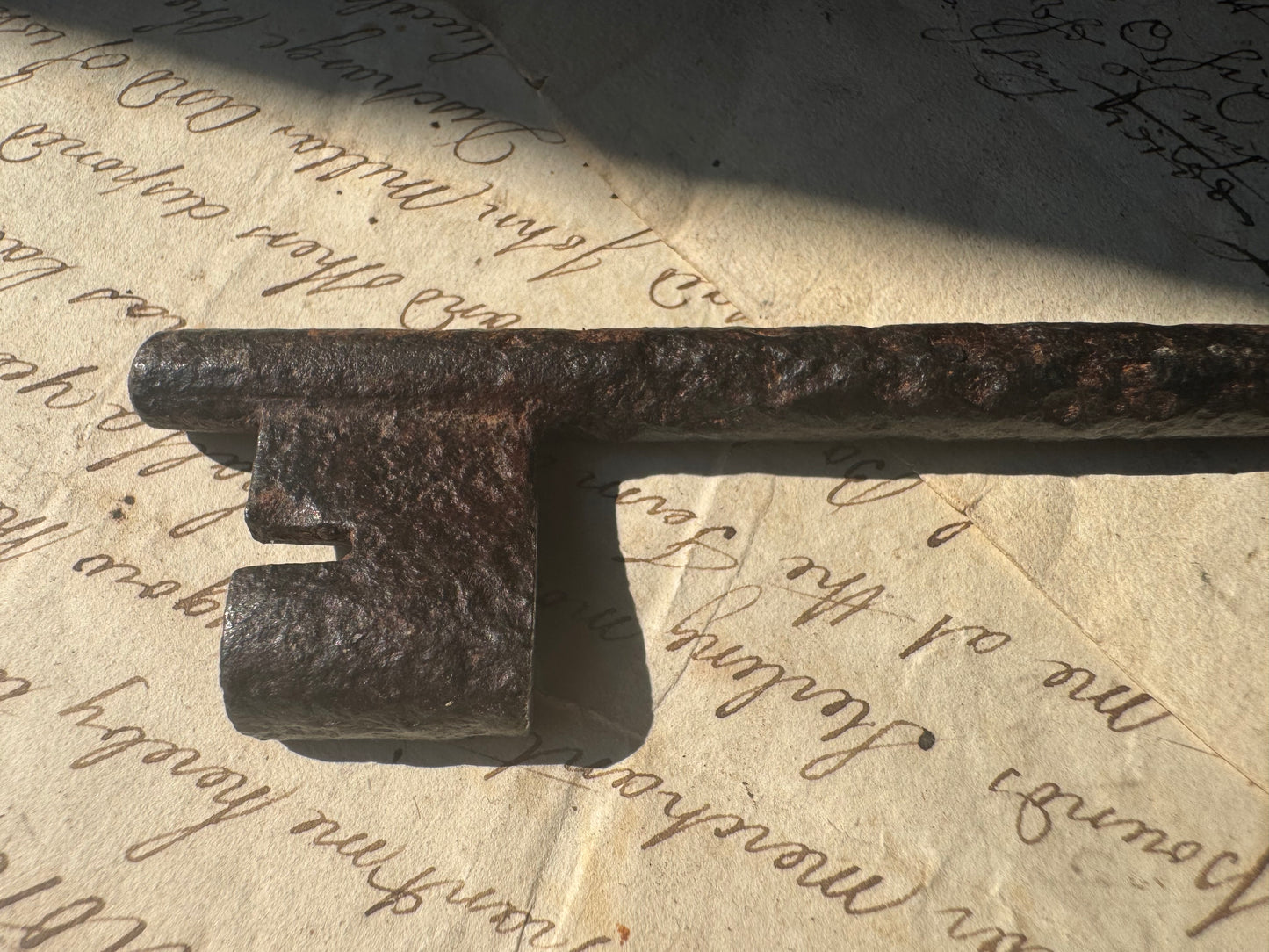 18th century hand forged iron  key