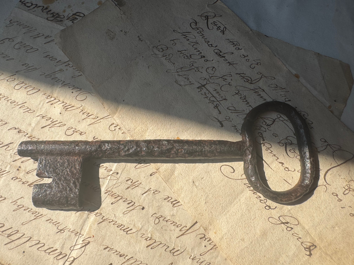18th century hand forged iron  key