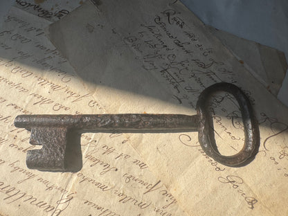 18th century hand forged iron  key