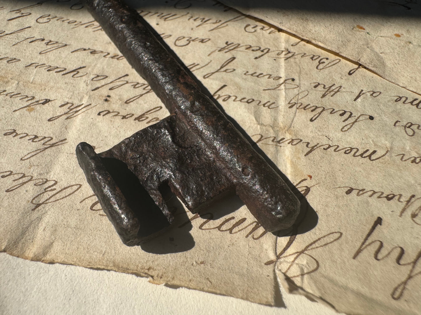 18th century hand forged iron  key