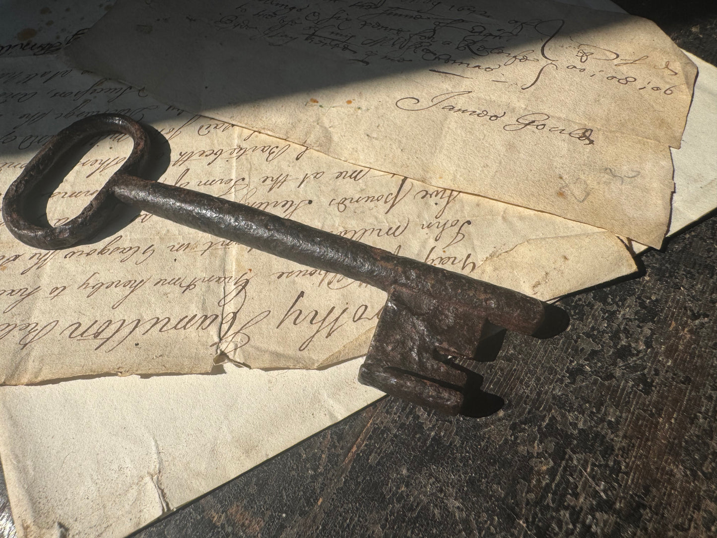 18th century hand forged iron  key