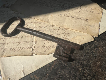 18th century hand forged iron  key