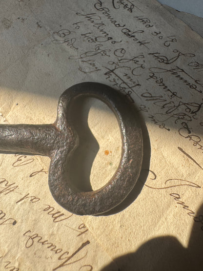 A substantial 17th century iron key