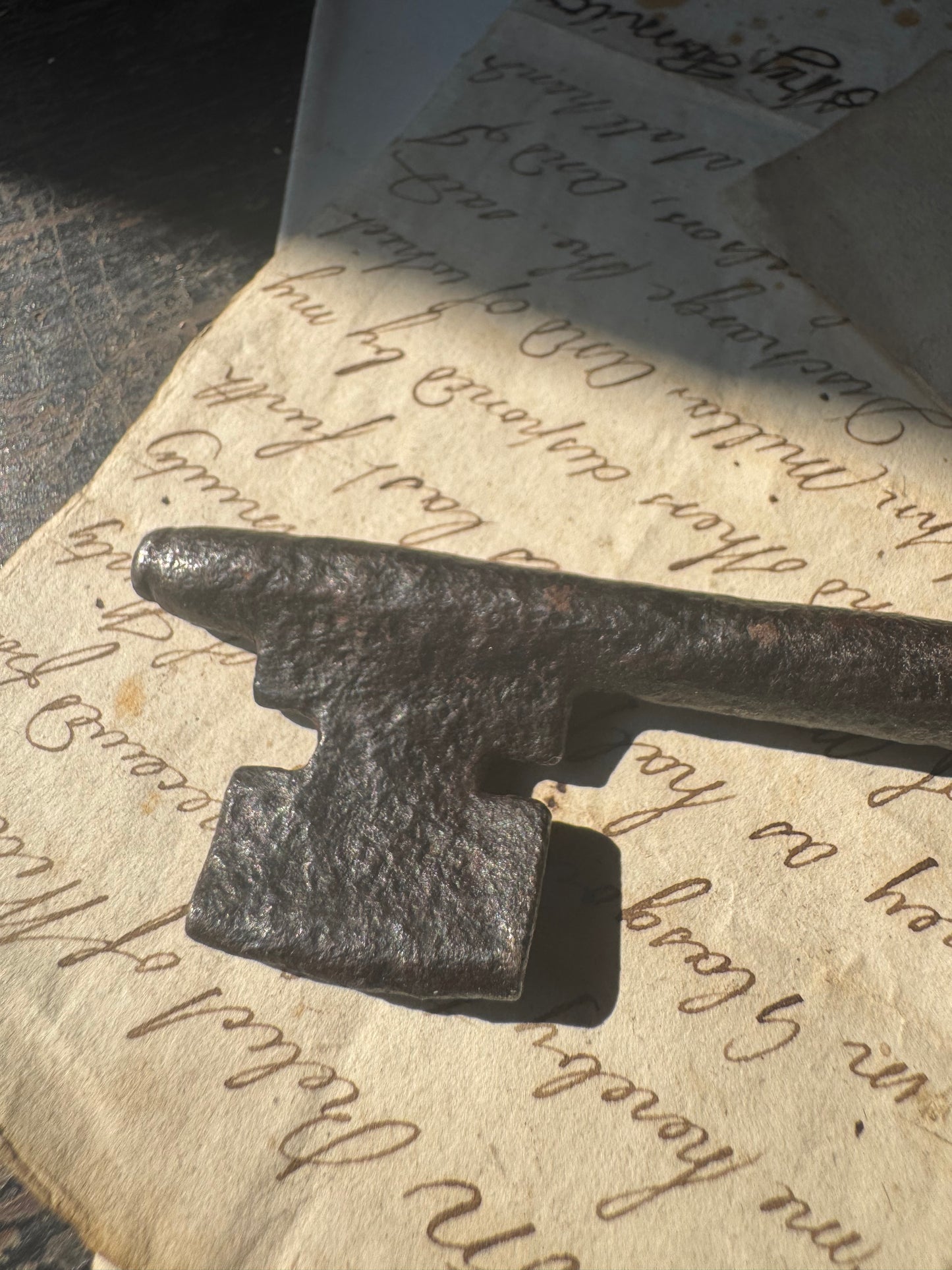 A substantial 17th century iron key